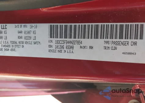 2010 Dodge Avenger R/T from USA, damaged, VIN 1B3CC5FB4AN227854